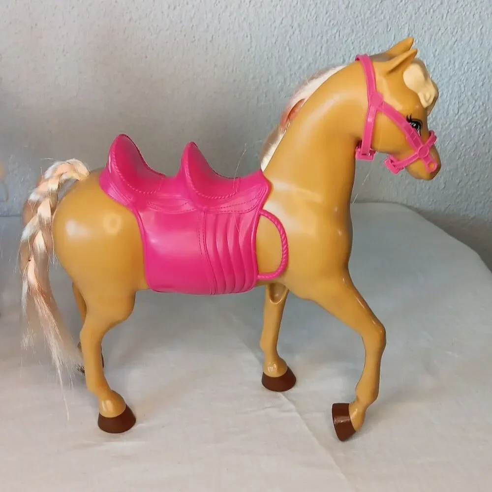Barbie Horse Lot Pink Brown  Saddles Stable Replacement Brushable Hair